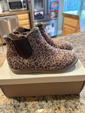 Leopard Print Chelsea Boots for Kids - Brown